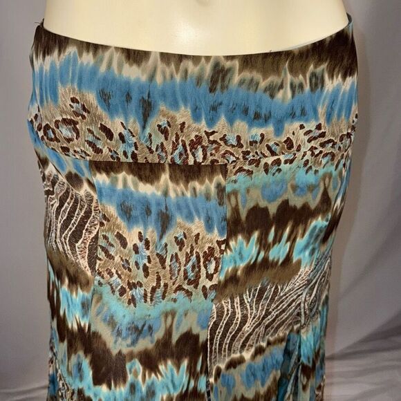Vintage Animal Print Double Layered Chiffon Midi Skirt Size 4 - Picture 5 of 13